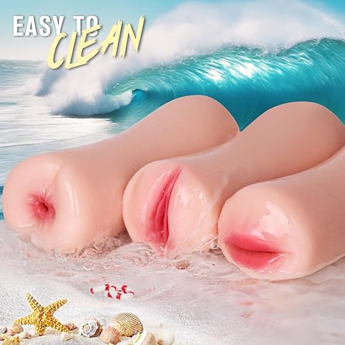 Miniatura 6 de Paquete de 3 juguetes sexuales con coños de bolsillo para hombres, masturbadores masculinos, muñecas sexuales  Coño realista con bolsillo en la boca