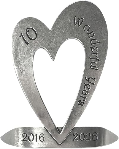 English Pewter Company 10th Anniversary Tin Heart Keepsake for Wedding Milestones