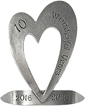 English Pewter Company 10th Tenth Tin Ten Year Wedding Anniversary Heart Keepsake Gift Personalised With Your Years [ANN100]