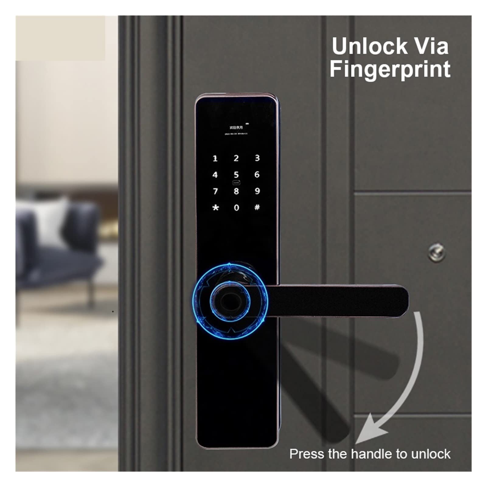 Cerradura inteligente, Bloqueo Eletrónico Wifi for la puerta de seguridad con bloqueo huellas digitales huella digital IC Tarjeta contraseña Entrada sin teclas aplicación(24 x 280 Single hole)