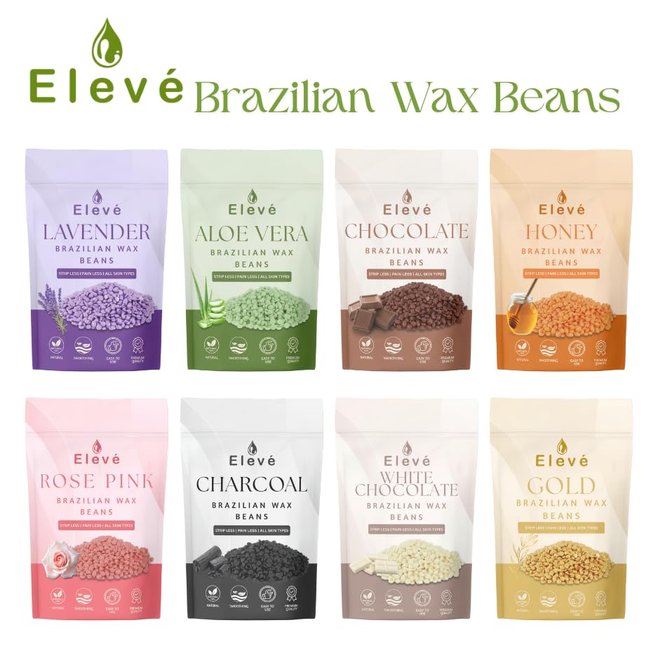 Image of Eleve Brazilian Wax Beans, Face Wax for Women | Liposoluble Stripless Wax | Natural Ingredients | For Upper Lips, Chin, Cheeks & Hairline (Charcoal) (400g)