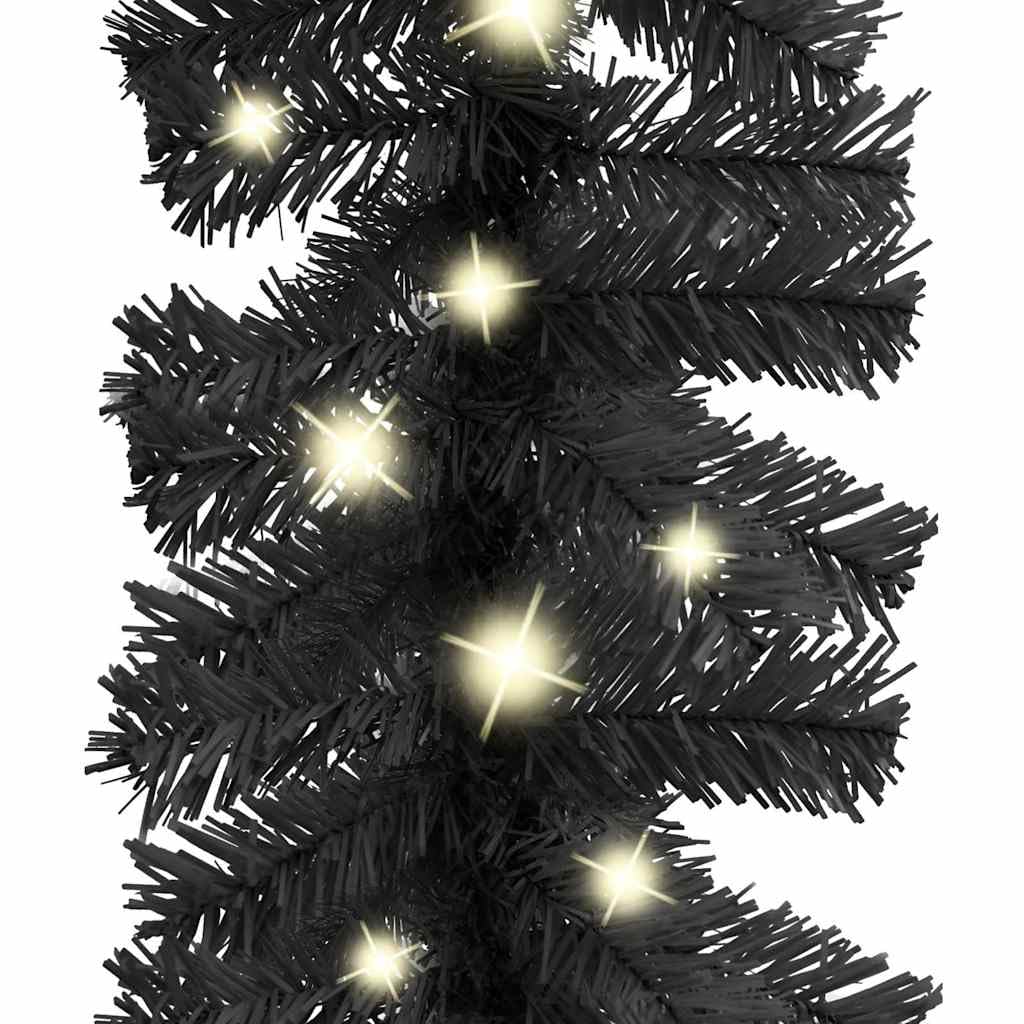 HaoChrymec Ghirlanda natalizia decorativa con 150 LED in PVC, nero, 10 m