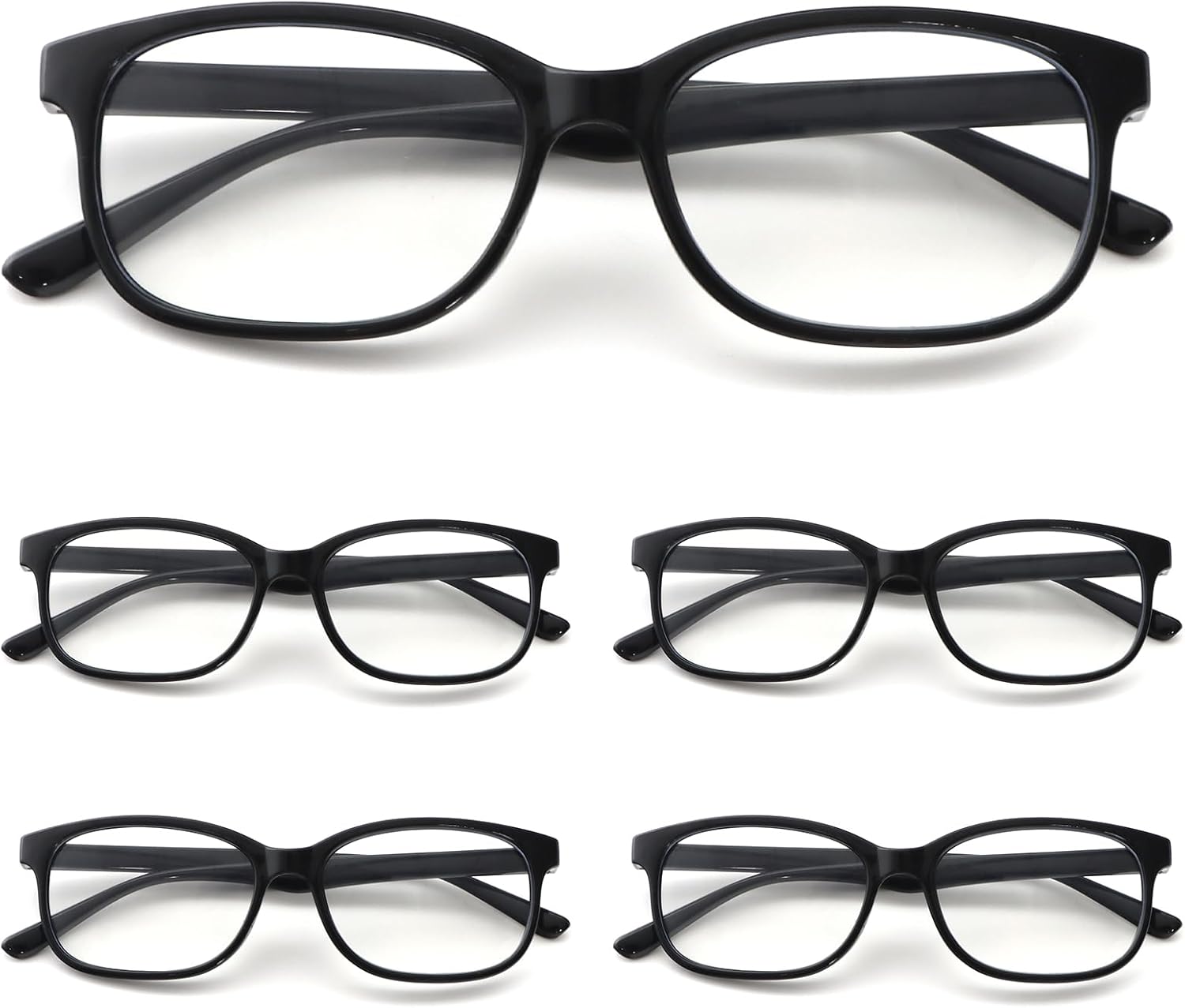 MMOWW 5 Pack Reading Glasses for Women Men Classic Square Frame Lightweight Readers