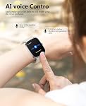 2025 Smart Watch pour les femmes hommes, 1.85" AI Smartwatch vocal, moniteur de fréquence cardiaque 24/7, Stress/SpO2/Sleep Tracker, IP68 Imperméable, Météo, 100+ Tracker de fitness de sport pour Android iOS Kaki