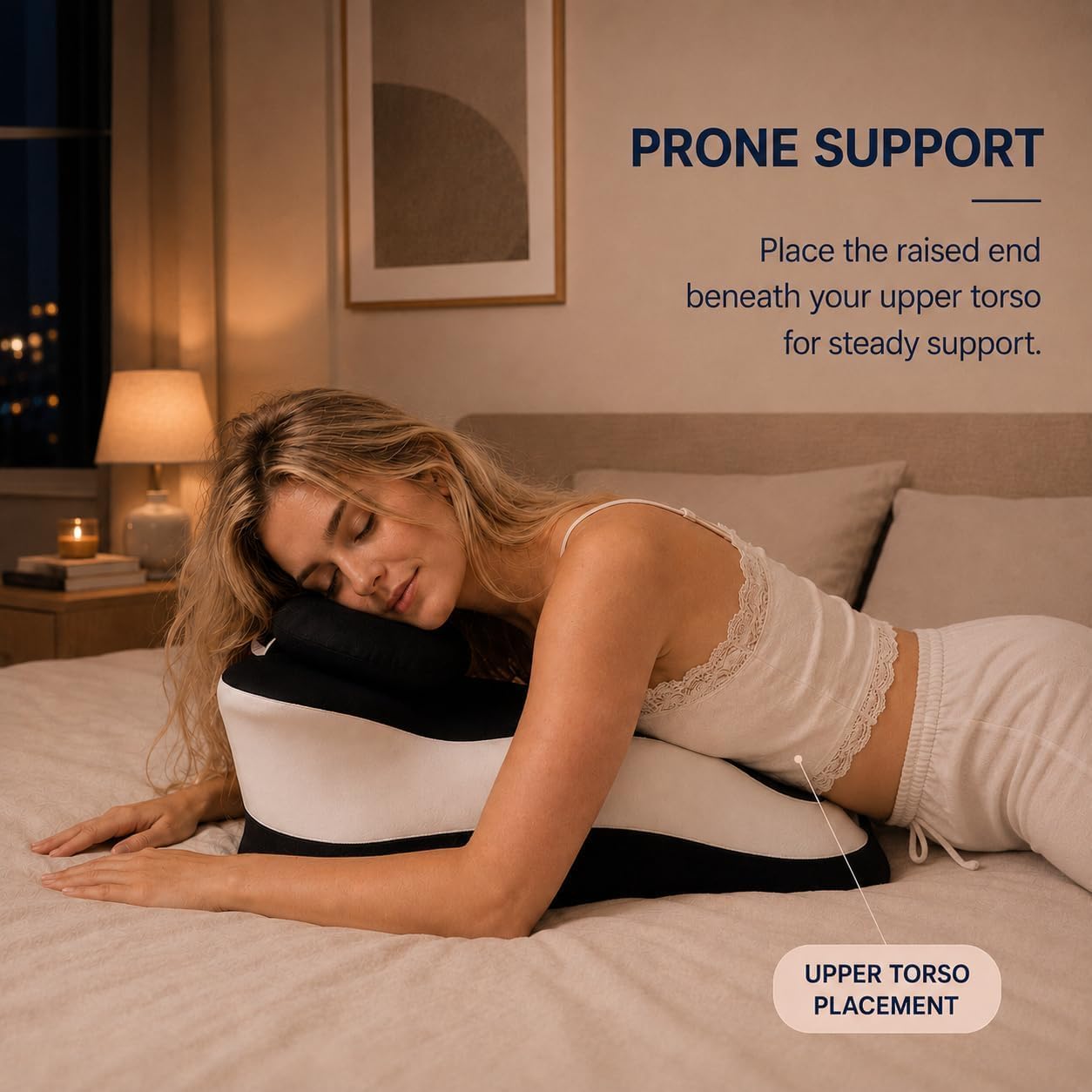 Ergonomic Memory Foam Wedge Pillow, Intimacy Couples Pillow Memory Foam Wedge Pillow, 27° Angled Support for Neck and Waist, Multi-Functional Bed Position Pillow