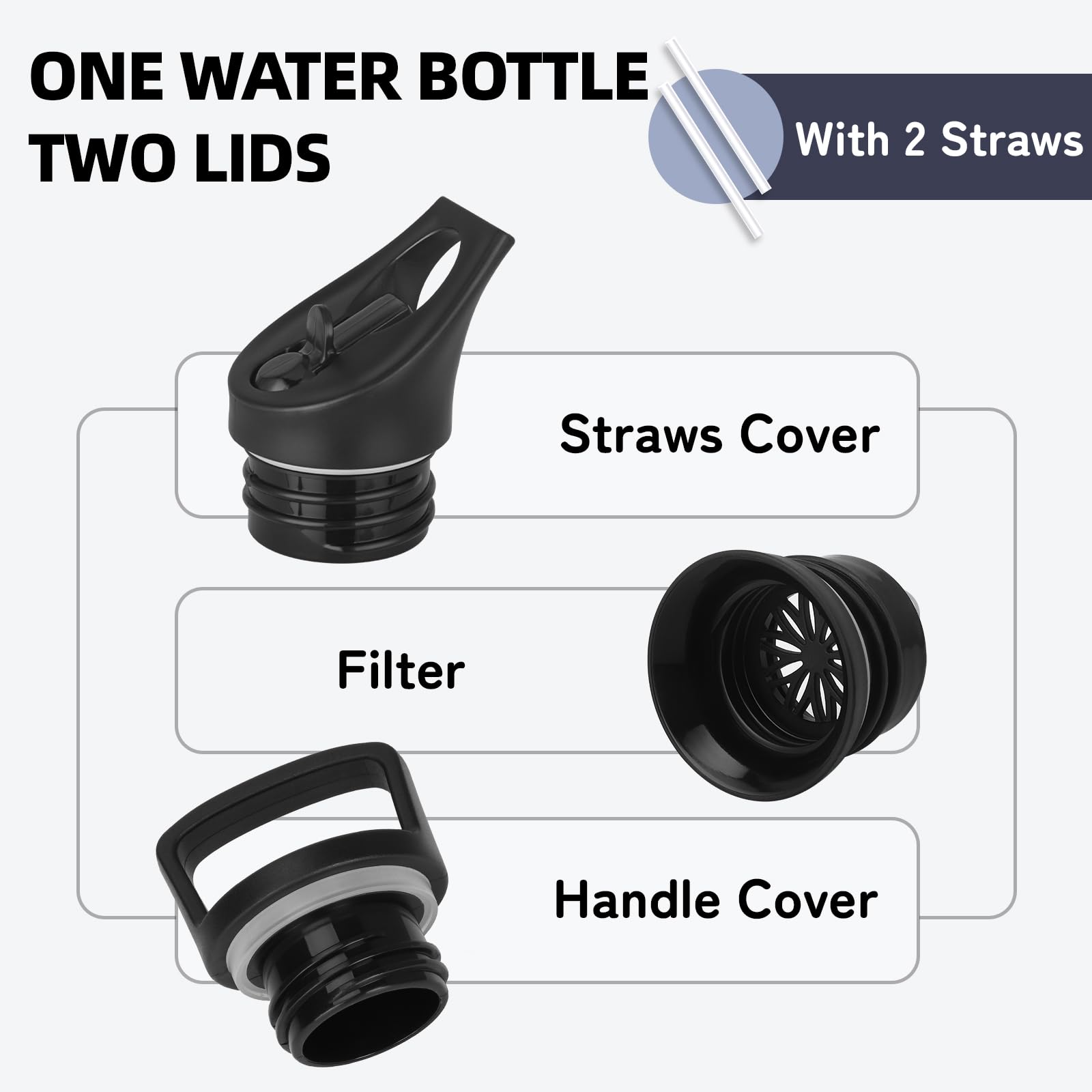 Grsta Borraccia Termica, Borraccia 750 ml, Borracia con Cannuccia, Senza Perdite, Bottiglia Termica Senza BPA, Acciaio Inossidabile 18/8, Borracce Termiche per Campeggio, Uffici, Viaggio, Palestra
