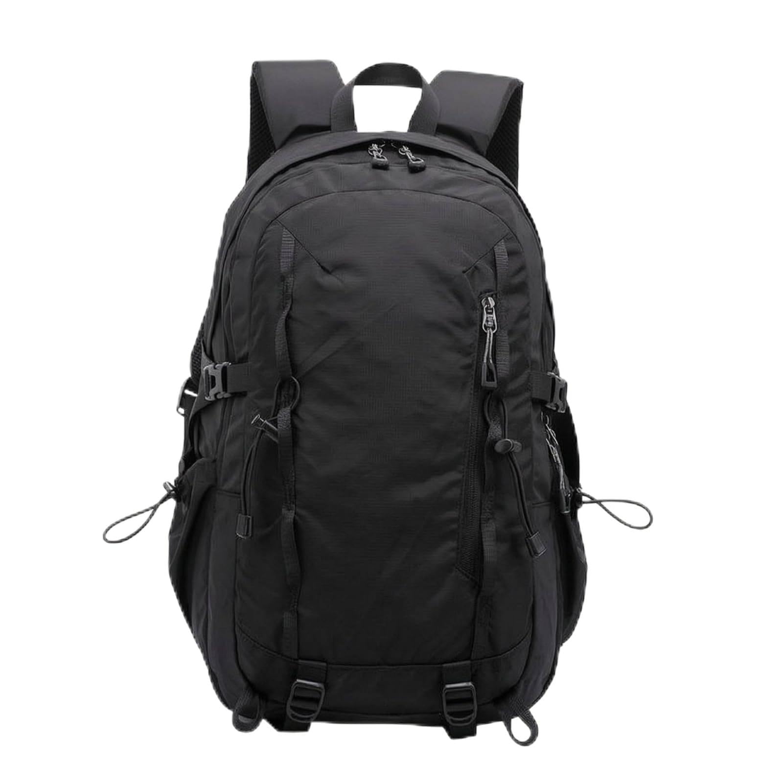 Zaino Trekking Leggero Spallacci Imbottiti Backpack da Montagna Pannello Inferiore Rinforzato Accessorio Outdoor per Escursionisti, Escursioni, Nero, Nero Mezzanotte