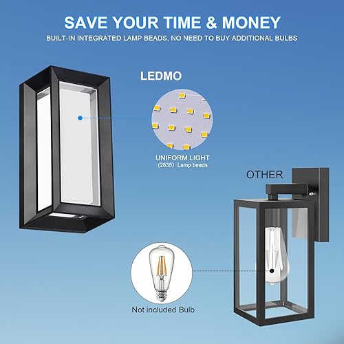 Miniatura 4 de ledmo Luces de pared para exteriores con cuentas LED, 6000 K, 1800 lúmenes, impermeables, antioxidantes, luces de Navidad, pantalla acrílica de