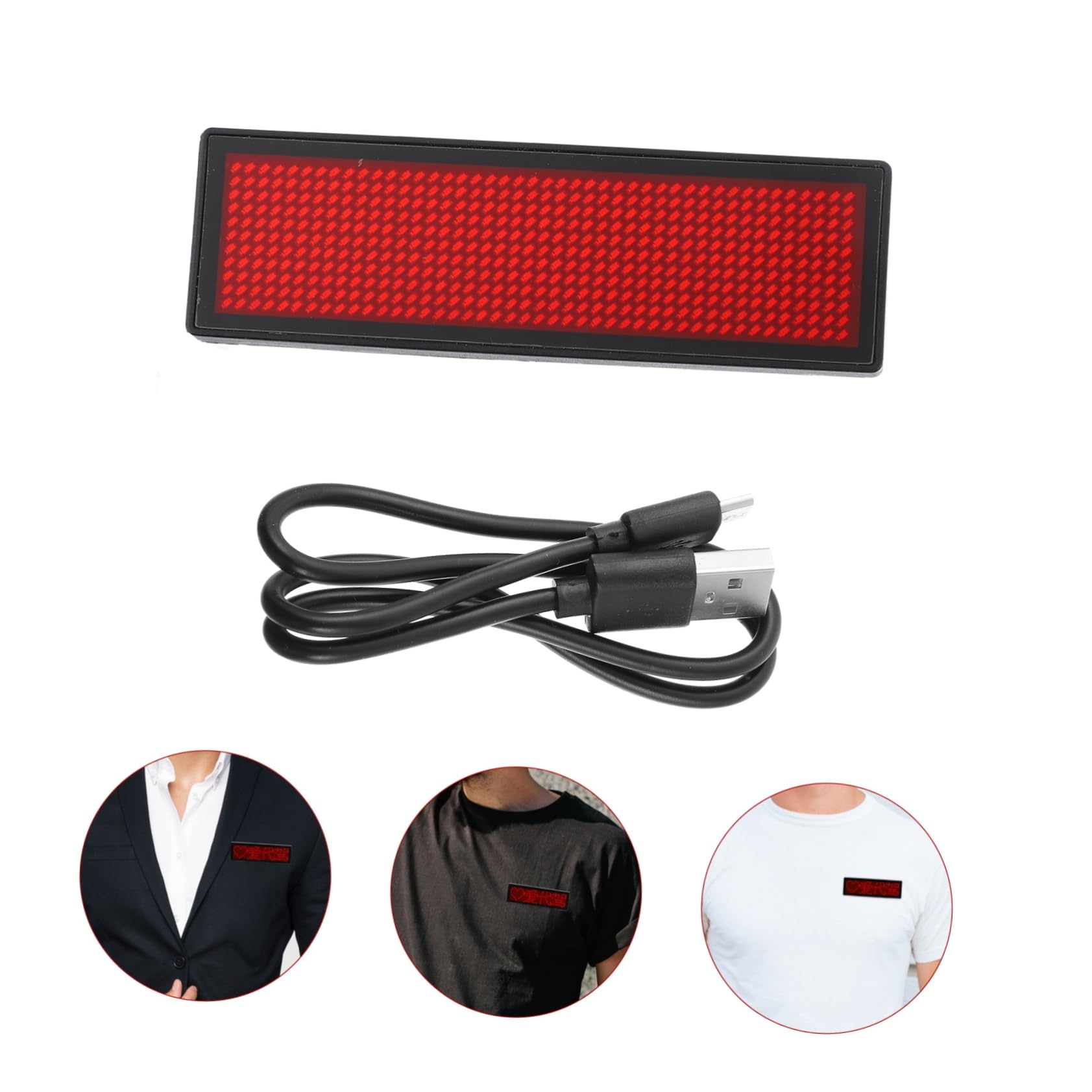 10pièces Badge Nom Led Rechargeable Avec Affichage Personnalisable Pour Événements Et Conférences Étiquette De Nom Lumineuse Avec Câble Usb