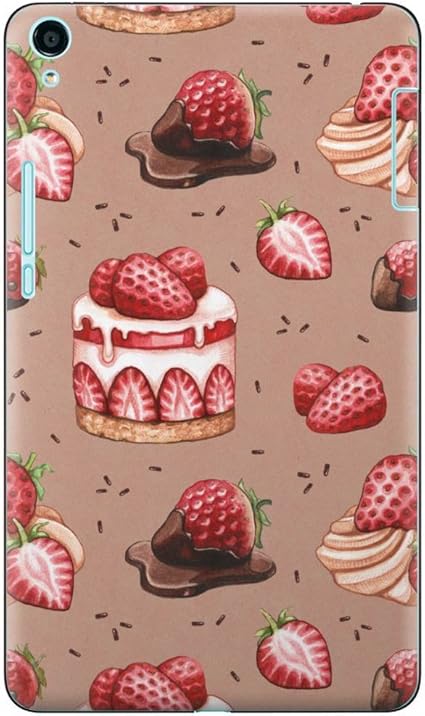 Amazon Co Jp Qua Tab Qz8 Kyt32 スキンシール Au エーユー タブレット Tablet シール ステッカー ケース 保護シール 背面 人気 単品 おしゃれ ユニーク ケーキ 苺 イラスト パソコン 周辺機器