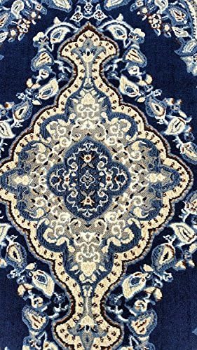 Miniatura 7 de EMIRATES Alfombra tradicional persa con diseño azul oscuro 520 (5 pies 3 pulgadas x 7 pies 2 pulgadas)