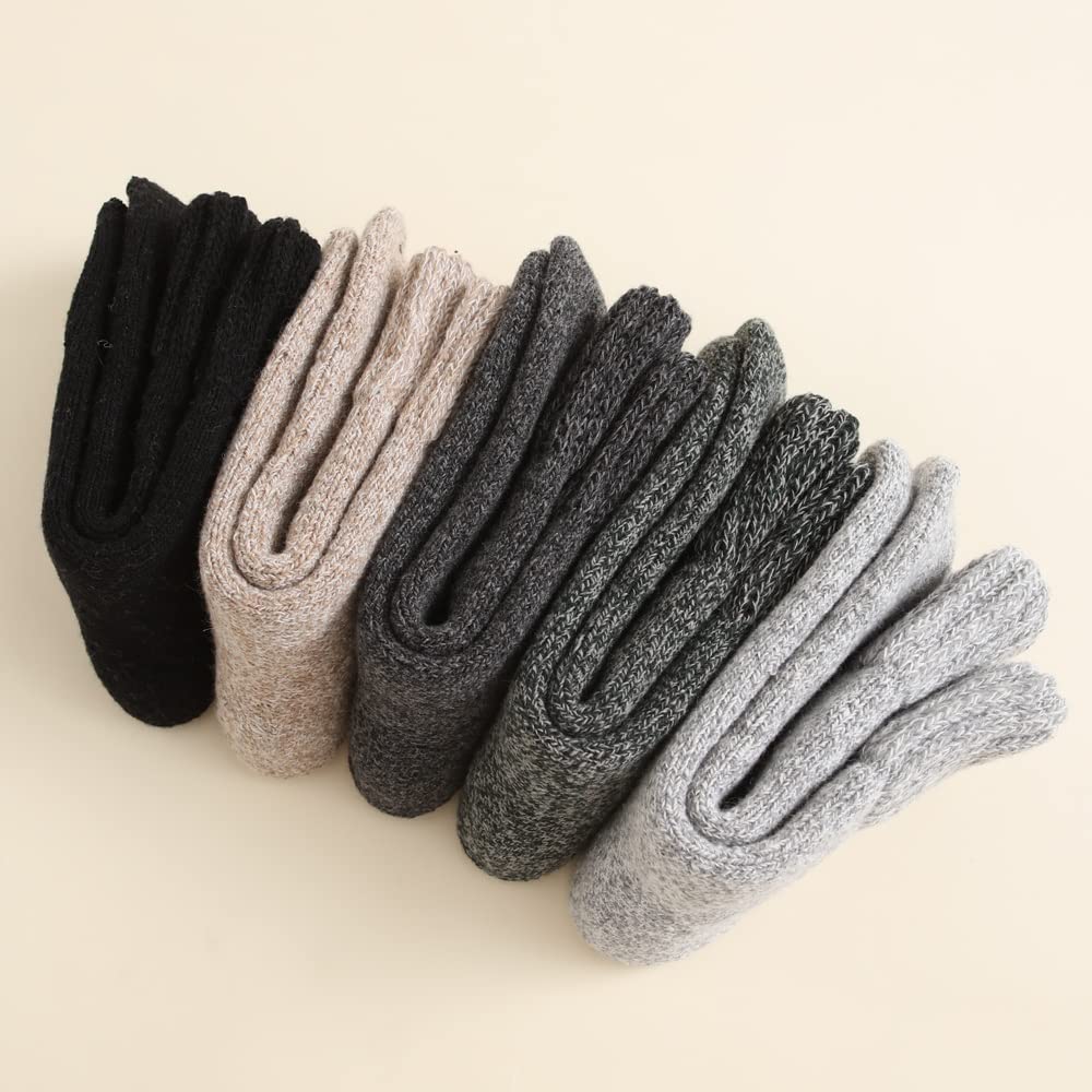Wollsocken 5 Paare Super dicke Wollsocken Baumwolltuch Baumwolltuch Warmes Winter Socken Weiche Thermal Kaschmir Schnee Casual Socken EU 39-45 Wollsocken Damen ( Color : Mix Colors , Size : EU 39-45 U