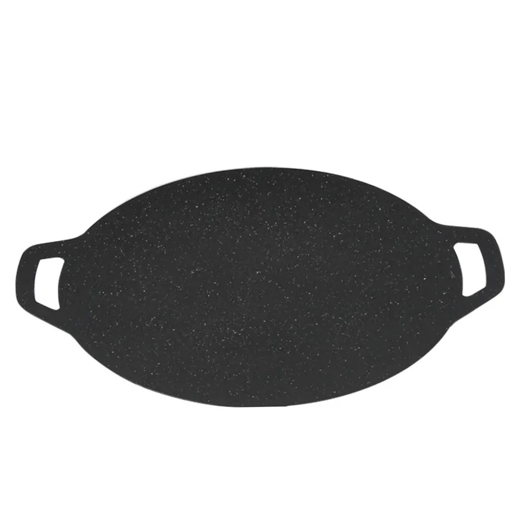 Korean BBQ Grill Pan 13 Inch Round Non-stick Cast Iron Grill Pan with Dual Handle Non Slip Korean