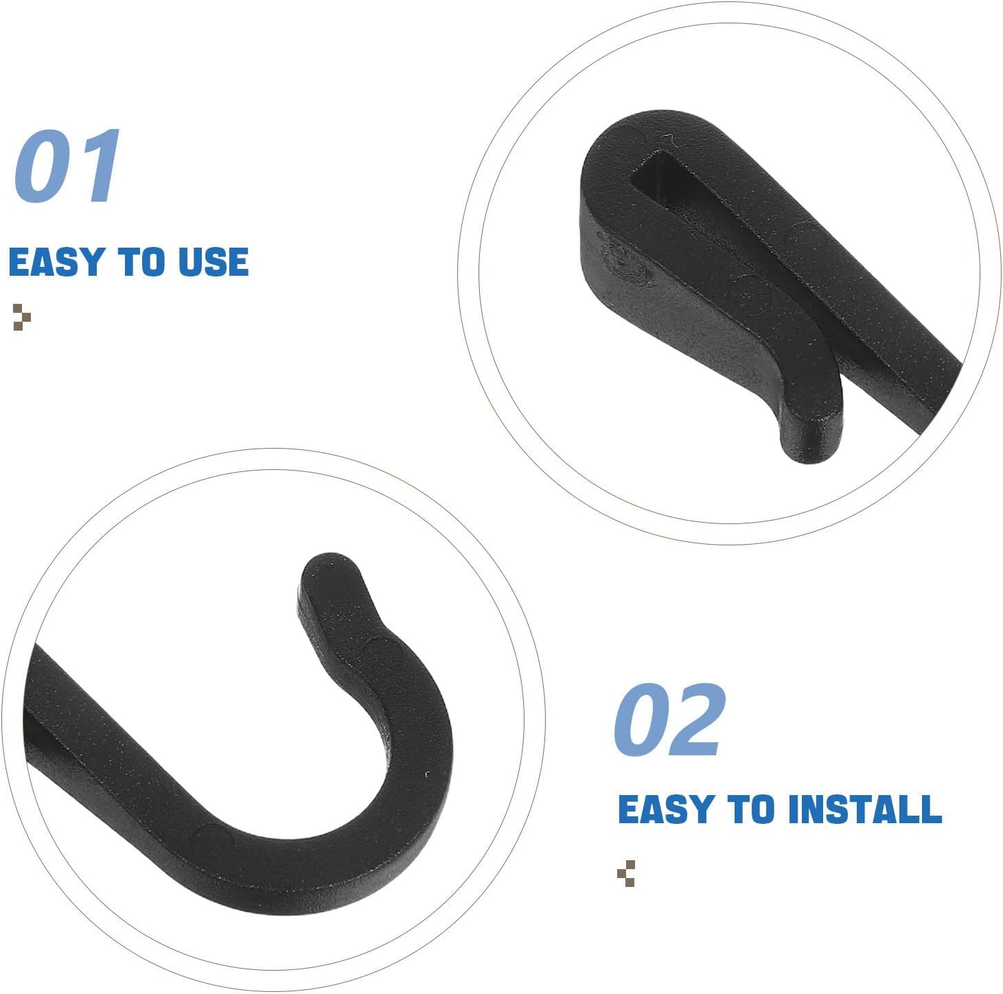 SECFOU 12pcs J Shaped Plastic Utensil Hooks for Storage Rack and Trolley