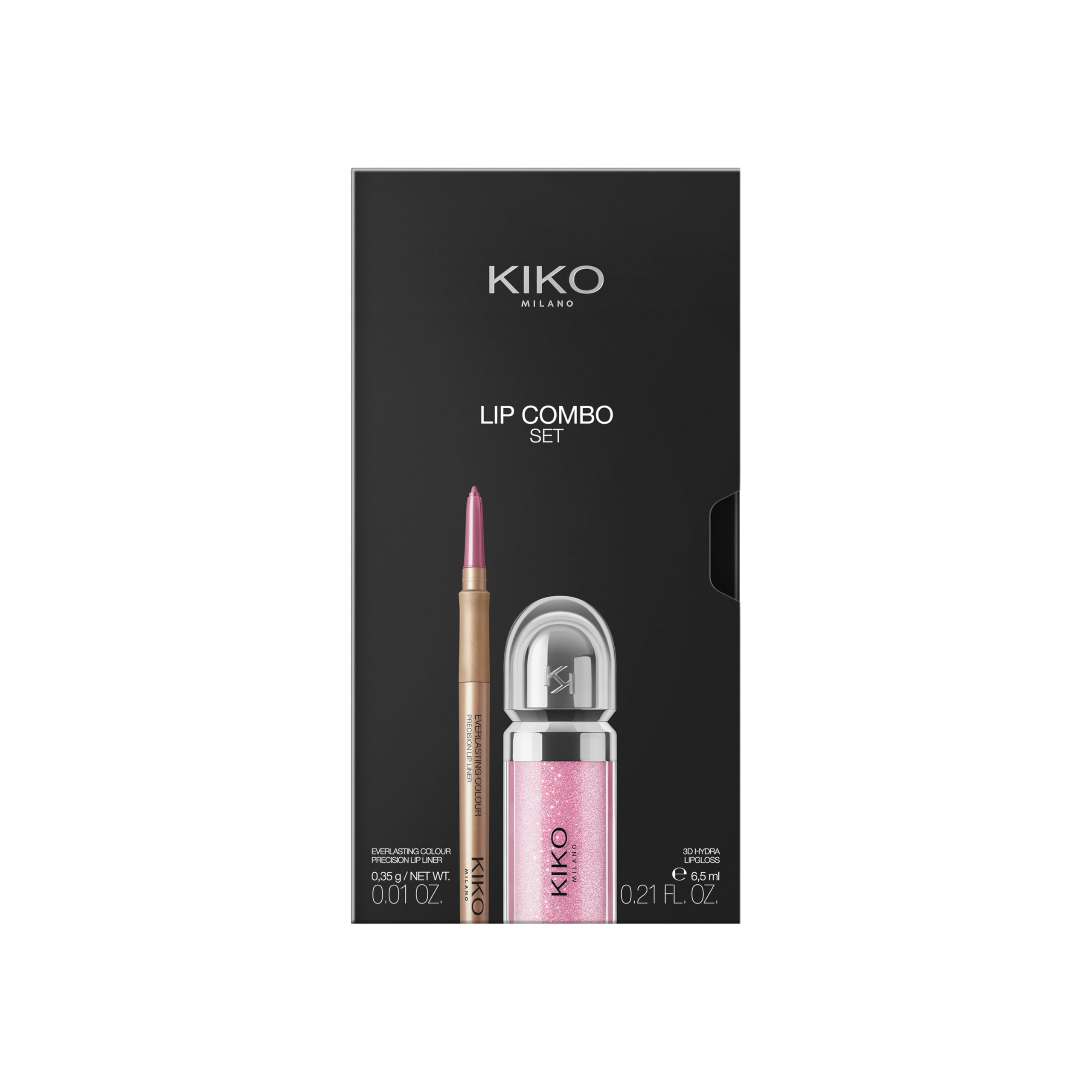 KIKO Milano Lip Combo Set 02, Lip Kit: Hydrating Lip Gloss And Matching Lip Pencil