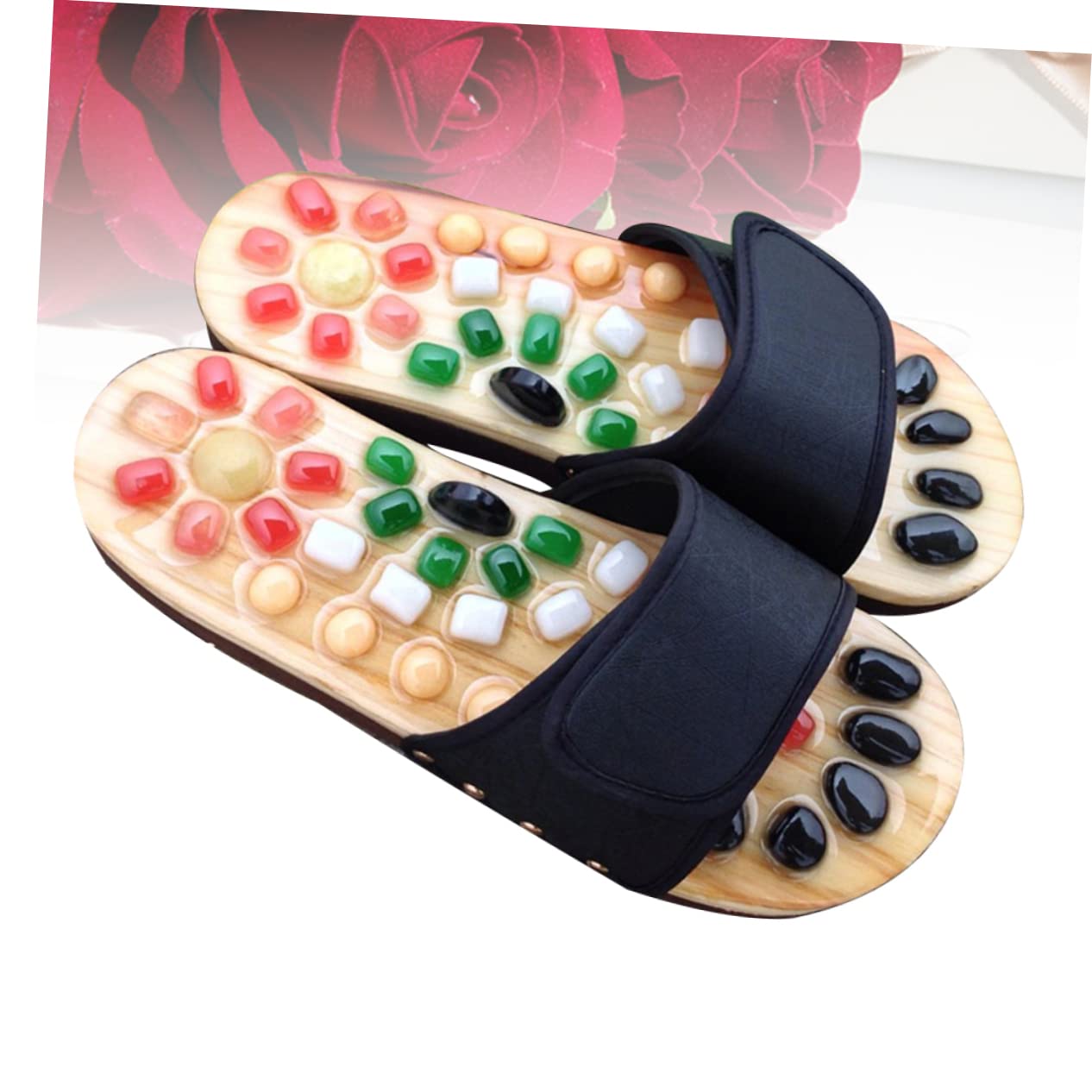 Akupressur Massagepantoffeln 39-40 Schwarz für Damen und Zuhause