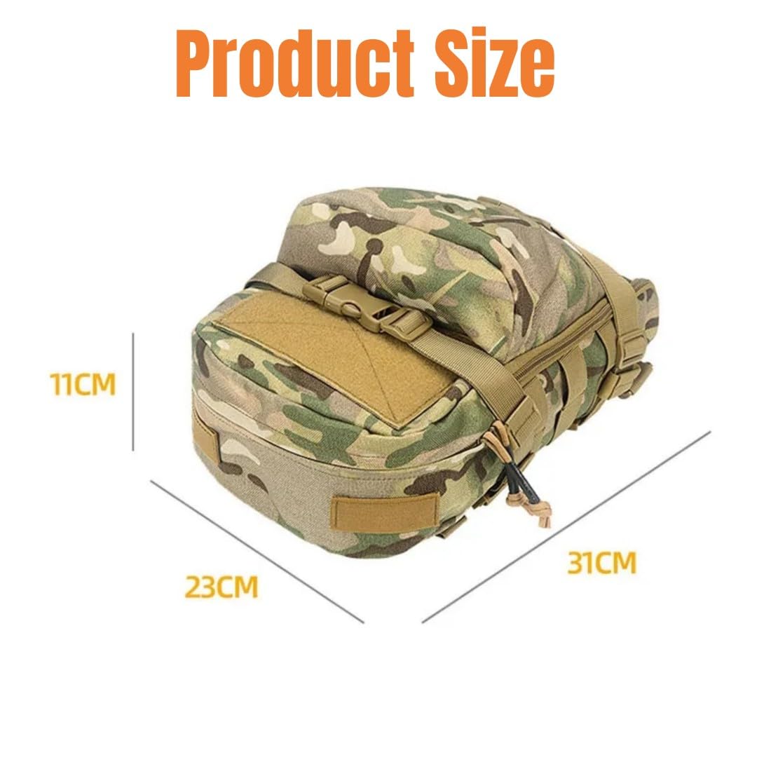Zaino tattico per l'idratazione all'aperto leggero impermeabile Molle System Moll Pouch Bag Caccia Campeggio Ciclismo (CP)