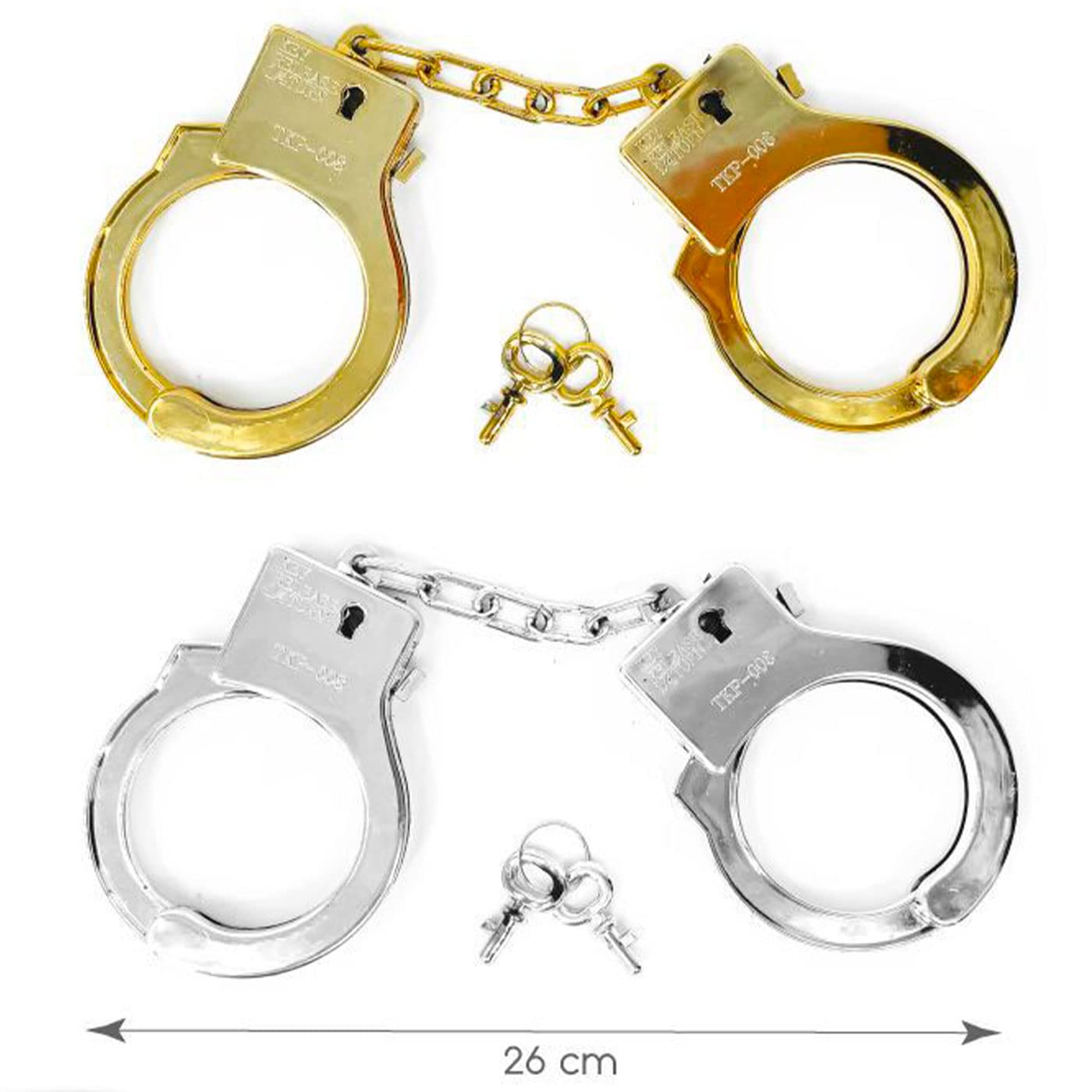 Manette In Metallo Con Chiavi Per Costumi - Accessorio Carnevale E Halloween | Giochi Di Ruolo E Travestimenti