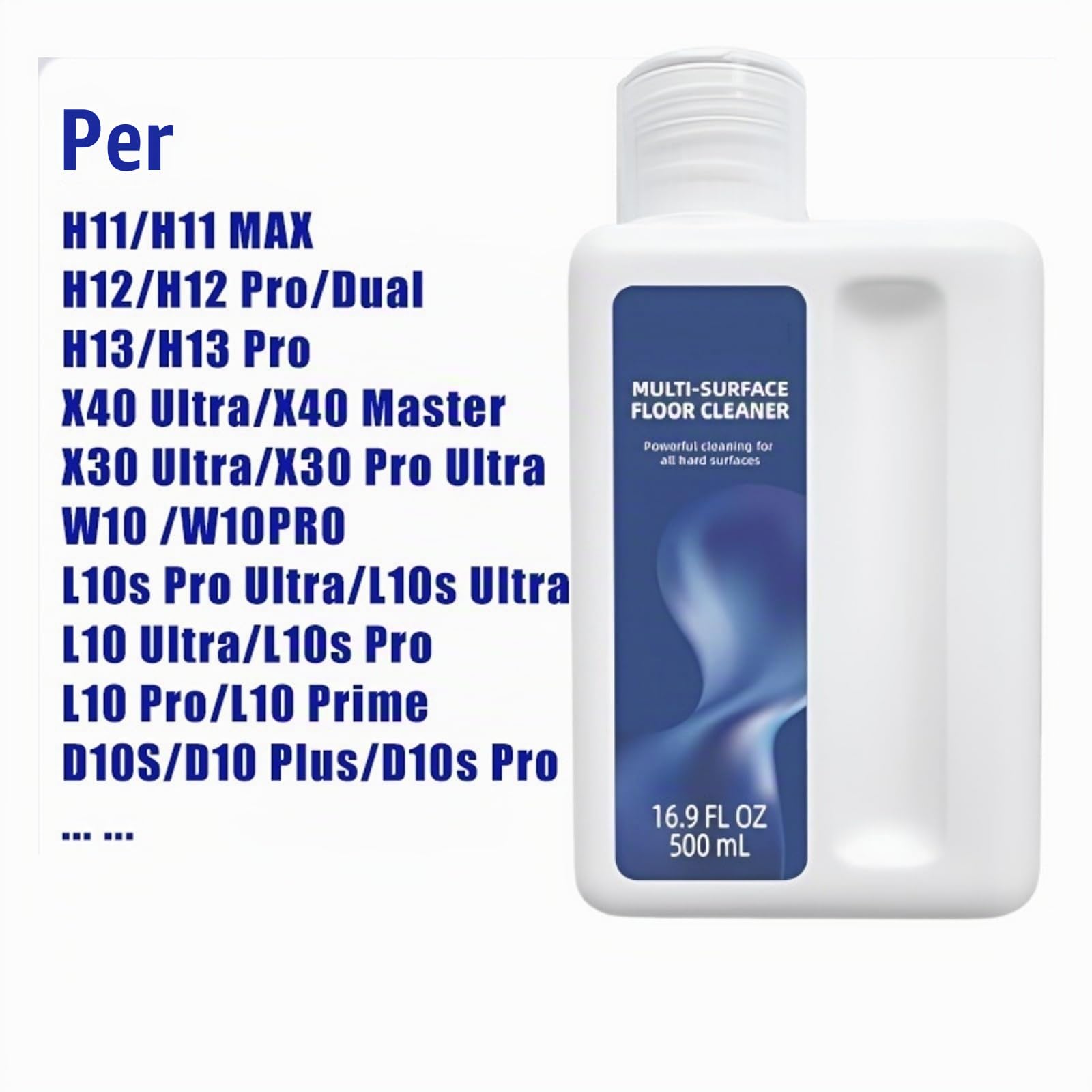 Soluzione detergente multisuperficie, compatibile con Dreame W10 Pro/D9 Max/L10 Pro/M12 H11 H12 H13 H14 H15, soluzione detergente for spazzatrice(500mlx4)