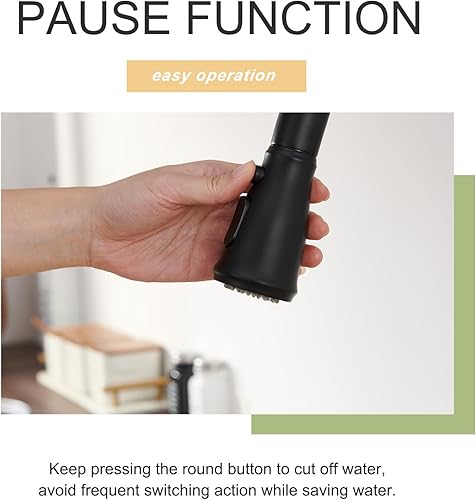 Miniatura 7 de Cabezal de grifo de cocina, color negro mate, repuesto de rociador de grifo APLusee extraíble, boquilla rociadora de grifo de fregadero, 3
