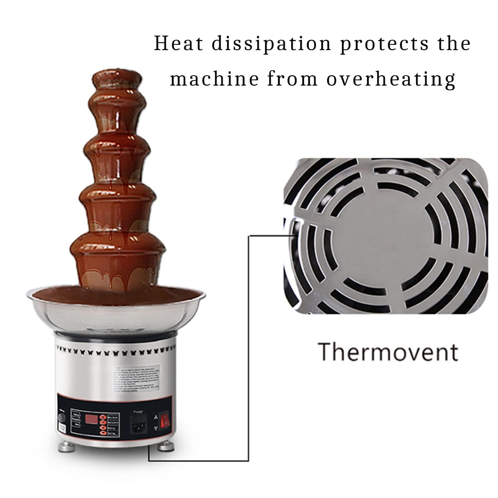 Máquina de Fuente de Chocolate, Cascada Comercial de Fondue de 4 a 7 Niveles con Control de Temperatura para Fiestas, restaurantes, Bodas, Equipos para Buffet, 4 ni,4 Tier