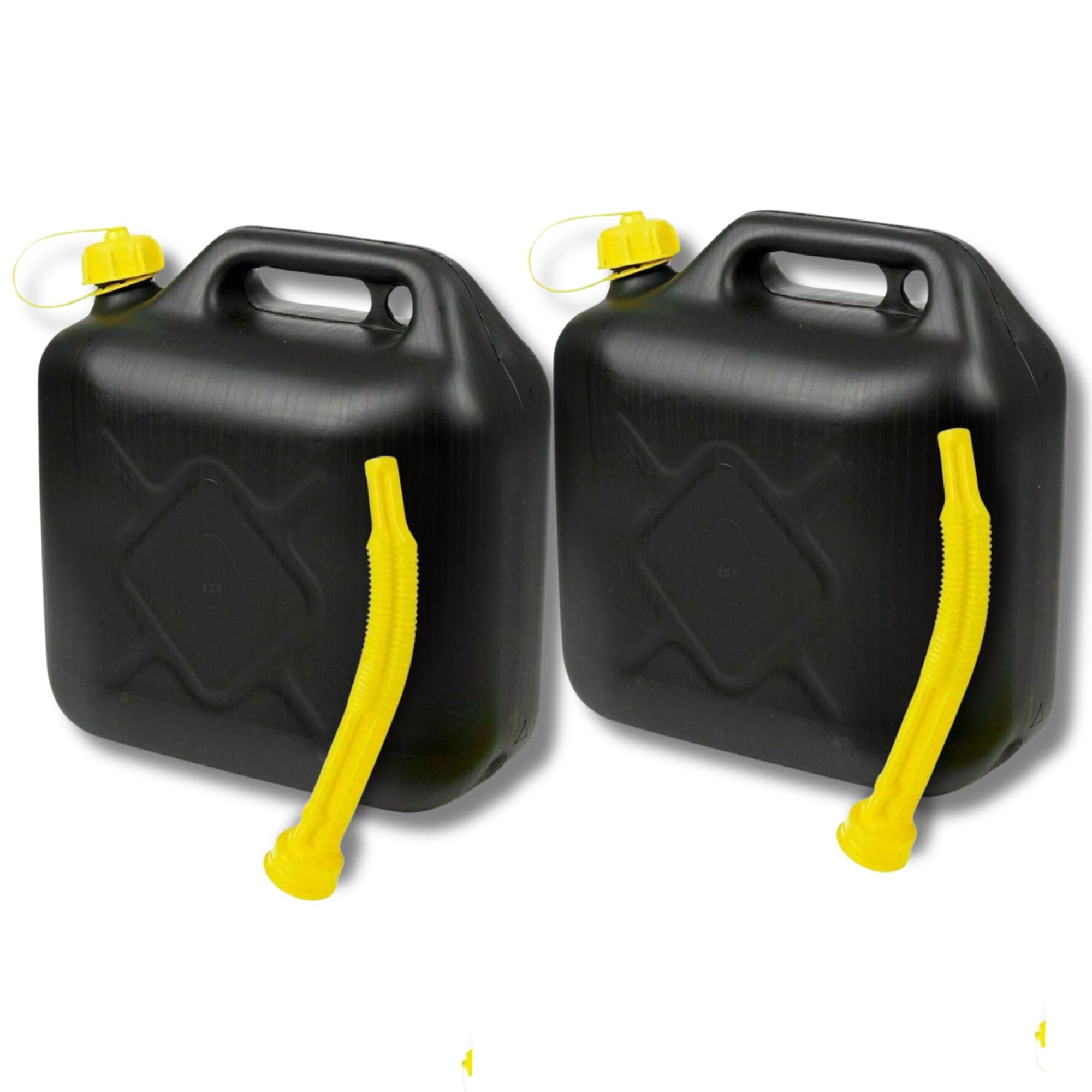 Mudzsal 2 X 20L Jerry Can For Petrol Diesel Fuel With Spout, Emergency Backup Fuel Storage For Cars, Motorcycles, Vans Compact 20L Fuel Can, Petrol Can Spout