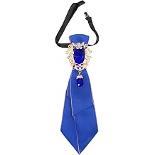 Ties for Women Lady with Big Crystal Adjustable Womens Tie for Prom | Adjustable Neck Length, Pre-tied Knot, Short Cut, Large Crystal Accent, Multiple Color Choices, for Parties Dates Casual Work