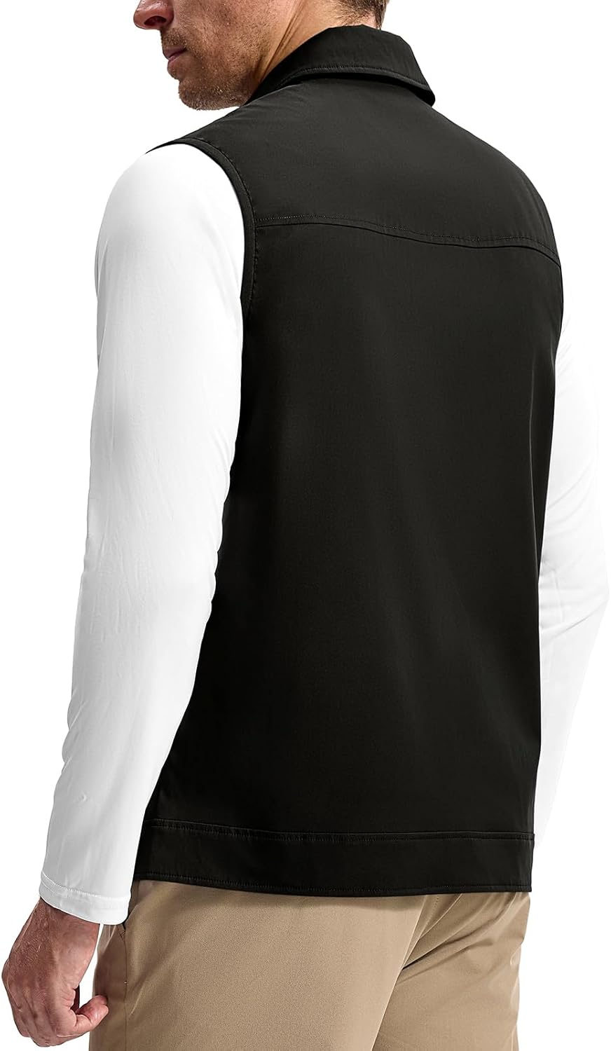 TBMPOY Men's Vest Casual Lightweight Thin Utility 3 Zip Pockets Stylish Sleeveless Jackets Summer Fall Golf Travel Business - Image 6