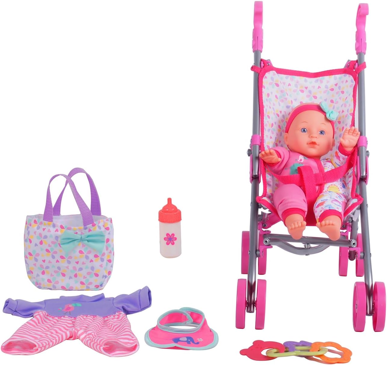 DREAM COLLECTION 12" Baby Doll Care Gift Set with Stroller