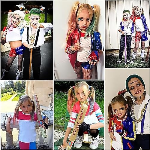 Harley Costume Kids Cosplay Joker Coat Gloves T-Shirt Necklace Wig Inflatable Baseball Halloween Carnaval 6 613OutTs1RL. AC