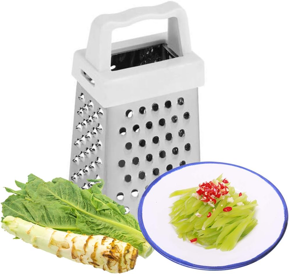 Vegetable Slicer Cheese Grater, 4 Sided Stainless Steel Box for Kitchen, Multifunctional Potato Slicer Tool for Fruit Vegetable Cheese, Ergonomic Handheld for Home Cooking image 2