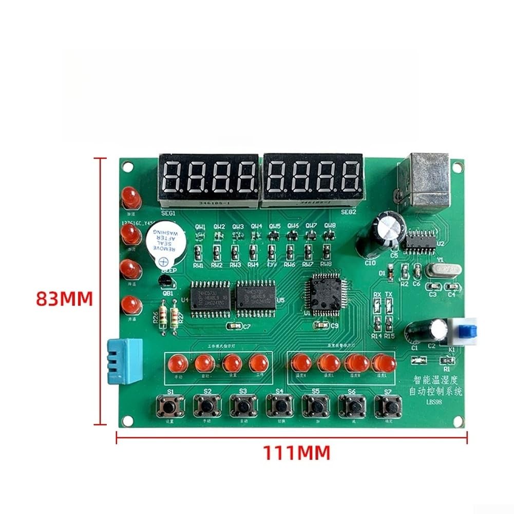 Sistema inteligente de control de humedad y temperatura, kit de bricolaje con componentes de placa PCB para educación de experimentos de laboratorio de ciencias STEM, 8,3 x 11,1 cm