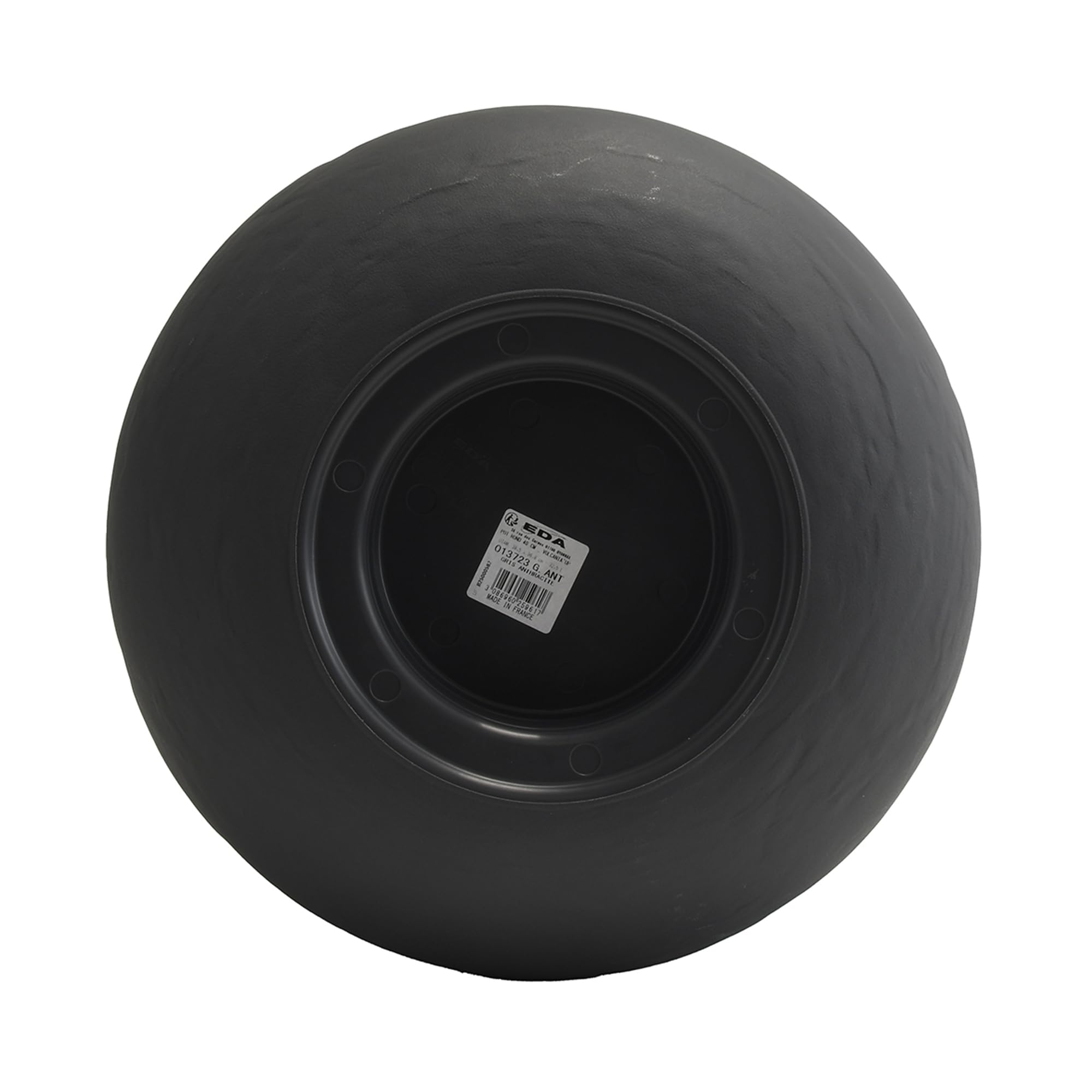 EDA - Vaso rotondo 40 cm Volcania'Up 32,5 L - Decorazione imitazione pietra - Singola parete - Area di ritenzione idrica - Ø 38,5 x H.36,8 cm - Grigio Antracite