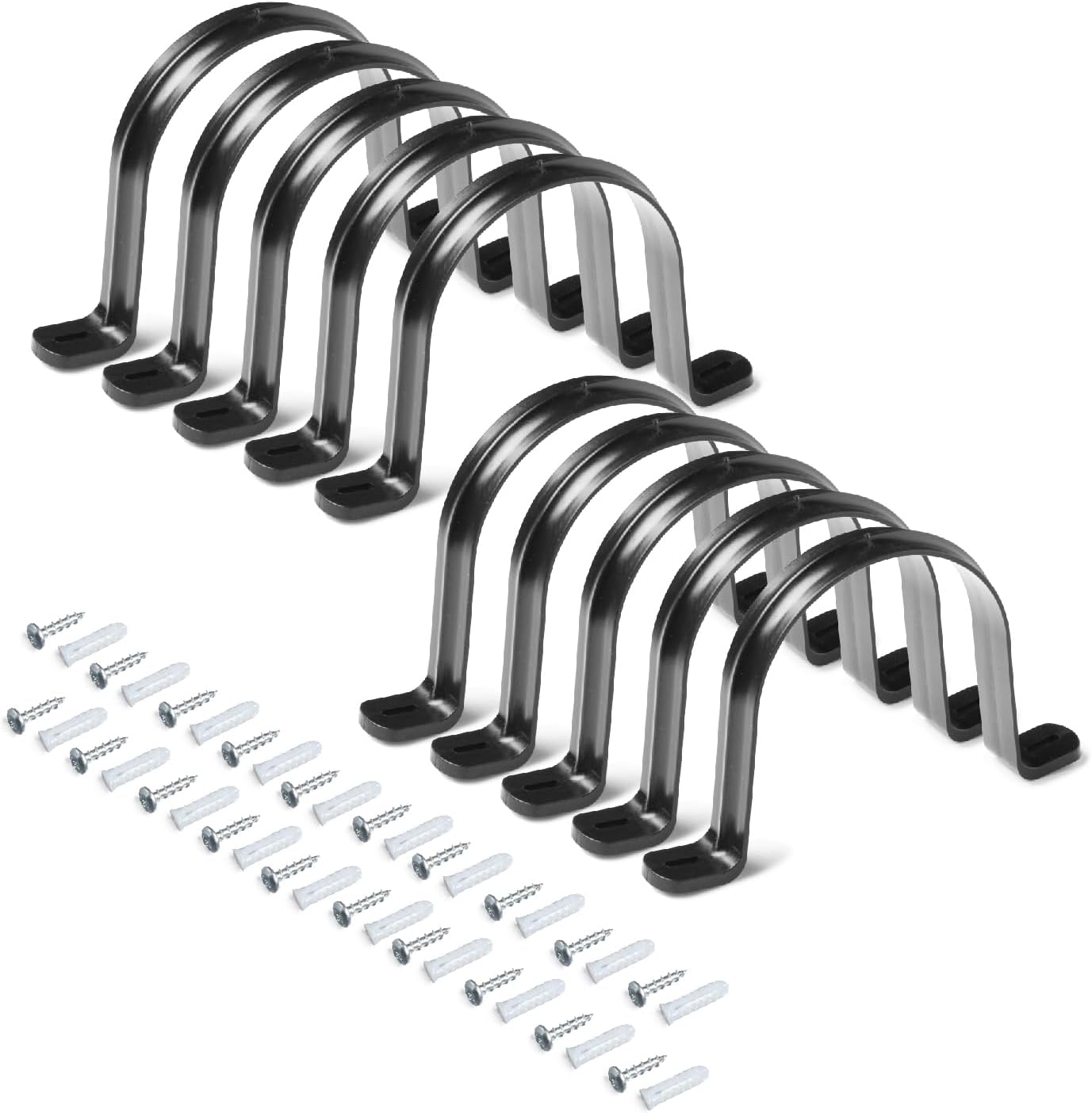 POWERTEC 70343-P2 Hangers for 4" Dust Collection Hose, Pipes and Dust Collection Fittings with Mounting Screws, 10 PK