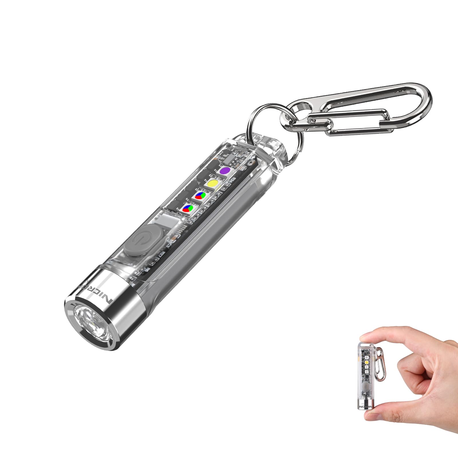 NICRON K11 Rechargeable Keychain Flashlight Lightweight,400 Hight Lumen with Extra 4 Sidelight, IPX4 EDC Mini Flashlight Be Used for Camping Outdoors Emergency Daiy Use