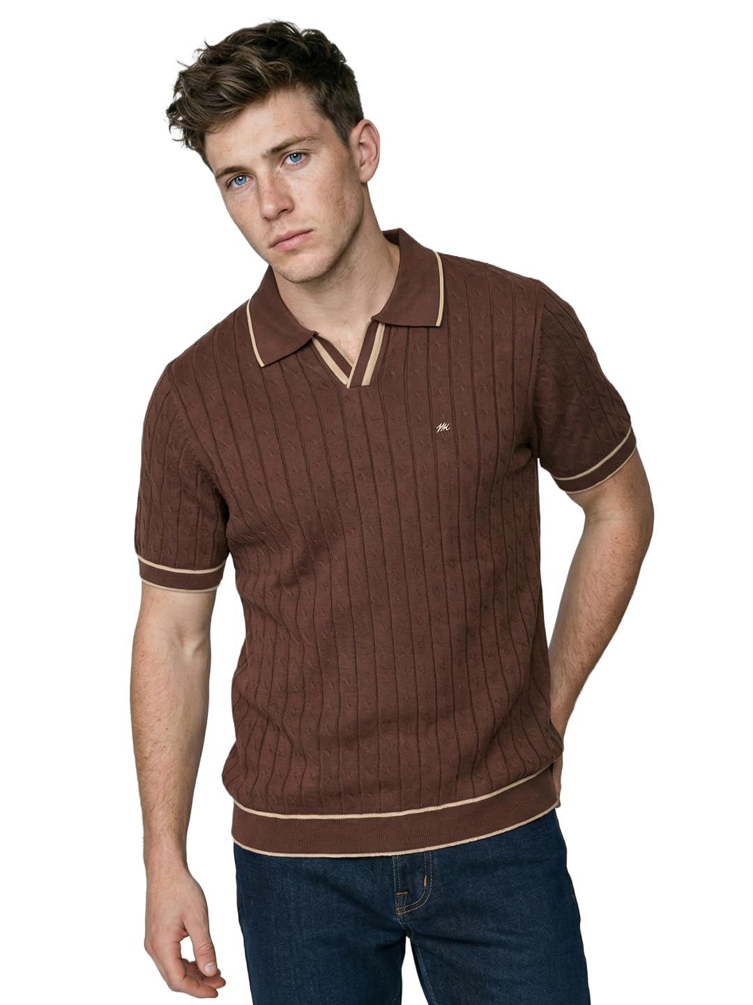 monte carlo Men's Smart Fit Half Sleeve Self Design Polo Neck T-Shirt | Stylish Tee for Men | Soft Comfortable Casual Tshirt for Men's (Pack of 1)-picture-18