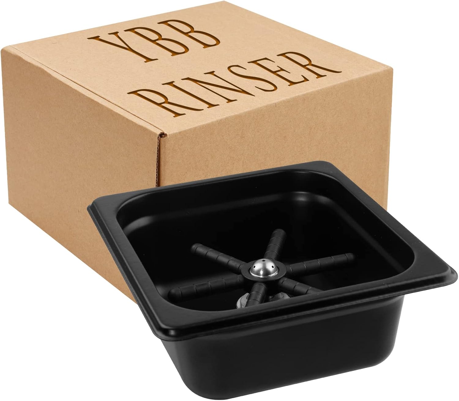 YBB Cup Washing Machine Rinser Pitcher, Black Glass Cleaning Rinser for Bar Cafe Pan Dimensions Rinser (6.9" x 6.4" x 2.6")