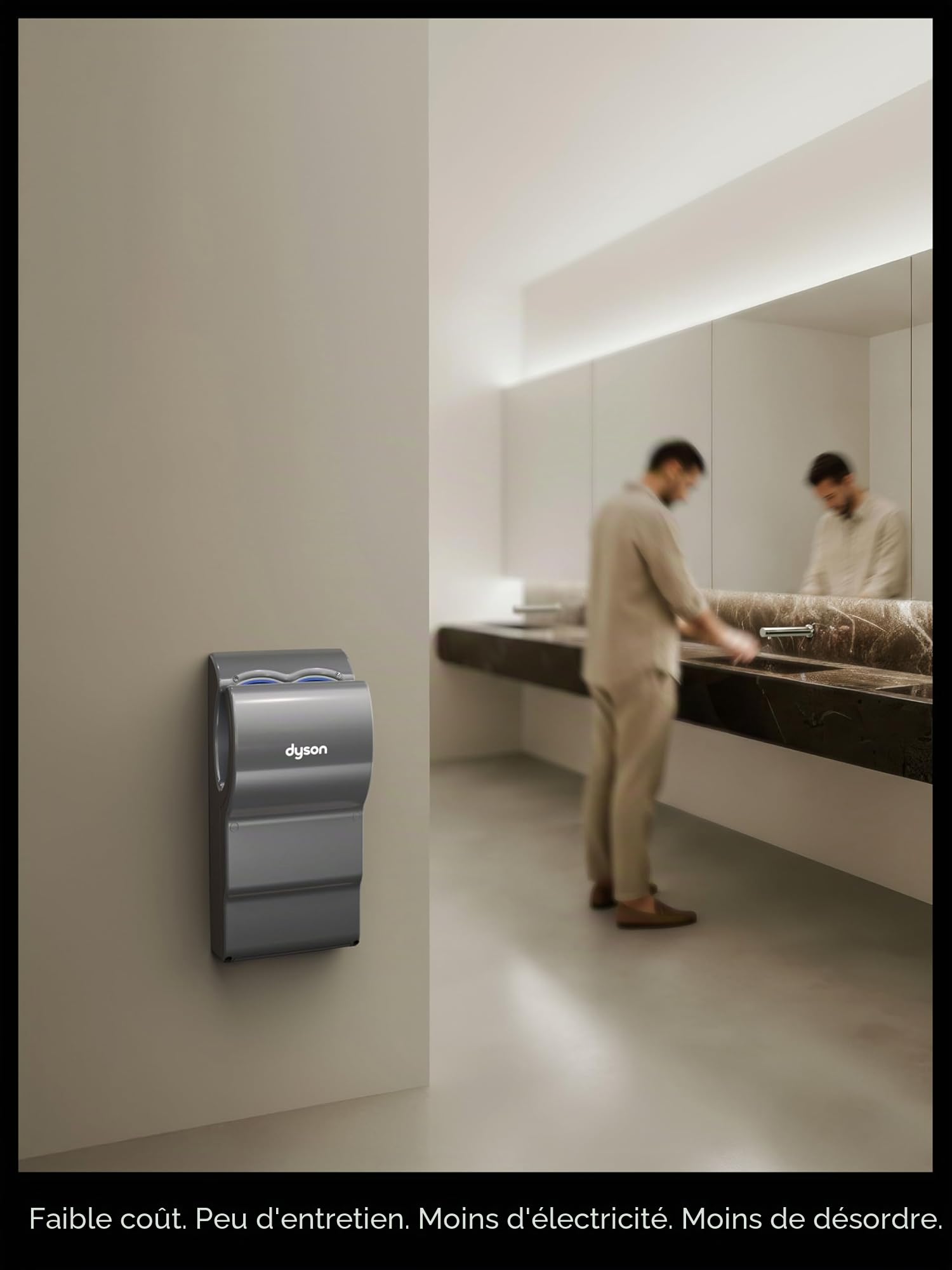 Dyson Airblade™ AB14 – Sèche-Mains Robuste pour sanitaires, Bureaux, Restaurants, hôtels & espaces Professionnels