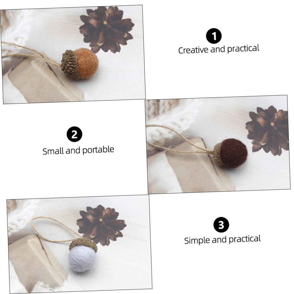 3 Set Di Pigne Per Albero Di Natale Decorazioni in Feltro Ornamenti Natalizi Decorazioni Per Matrimoni E Ragazze Per Adulti Pendenti Festivi 12 Pezzi * 3 Casuali