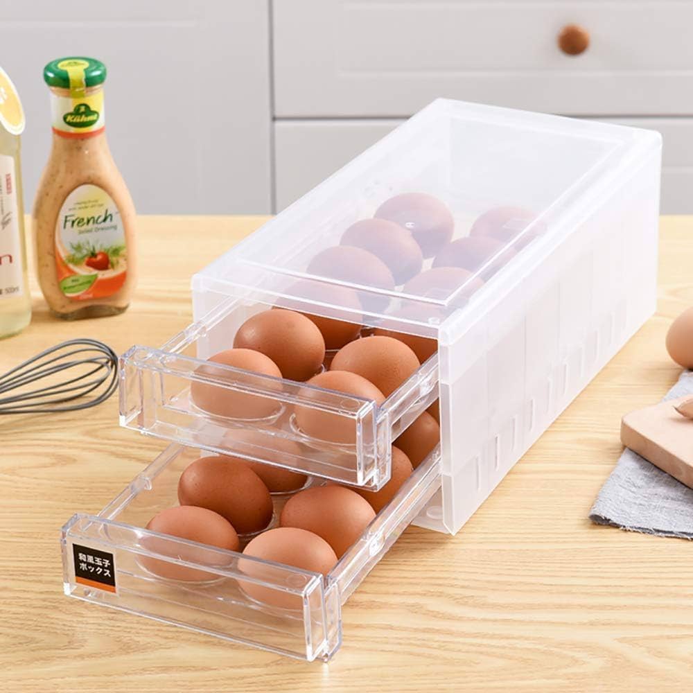 ウォールナット　エッグケース　卵ケース Amazon.co.jp: 冷蔵庫用 卵入れ エッグ 収納 ホルダー 24個収納