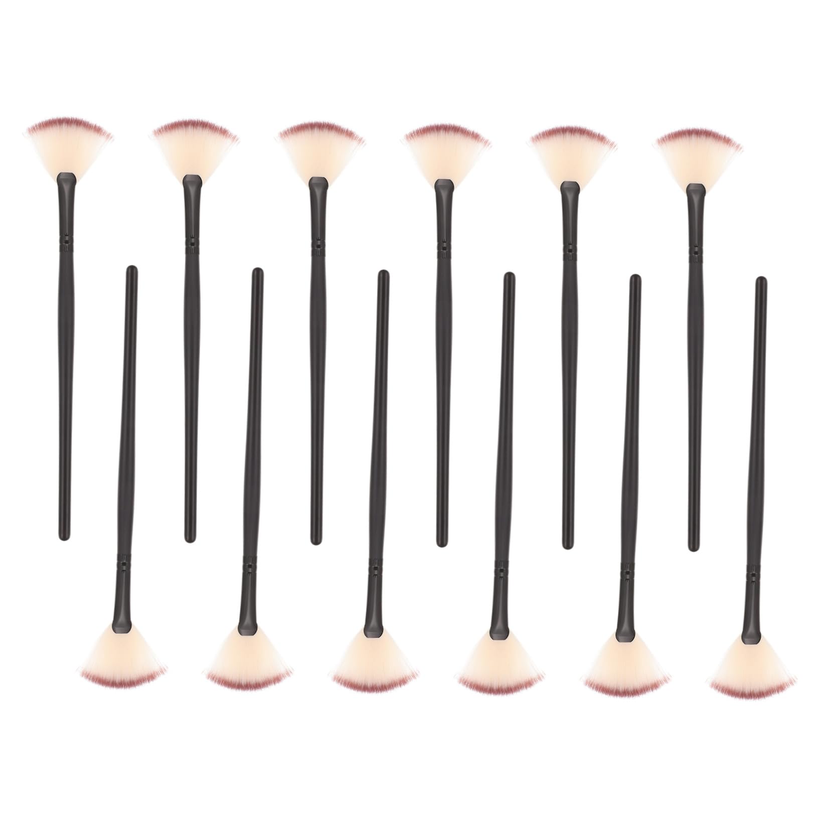FRCOLOR Fan Shaped Makeup Brush Set 12pcs Elf Brush for Blush Esthetician Quality Gentle on Skin
