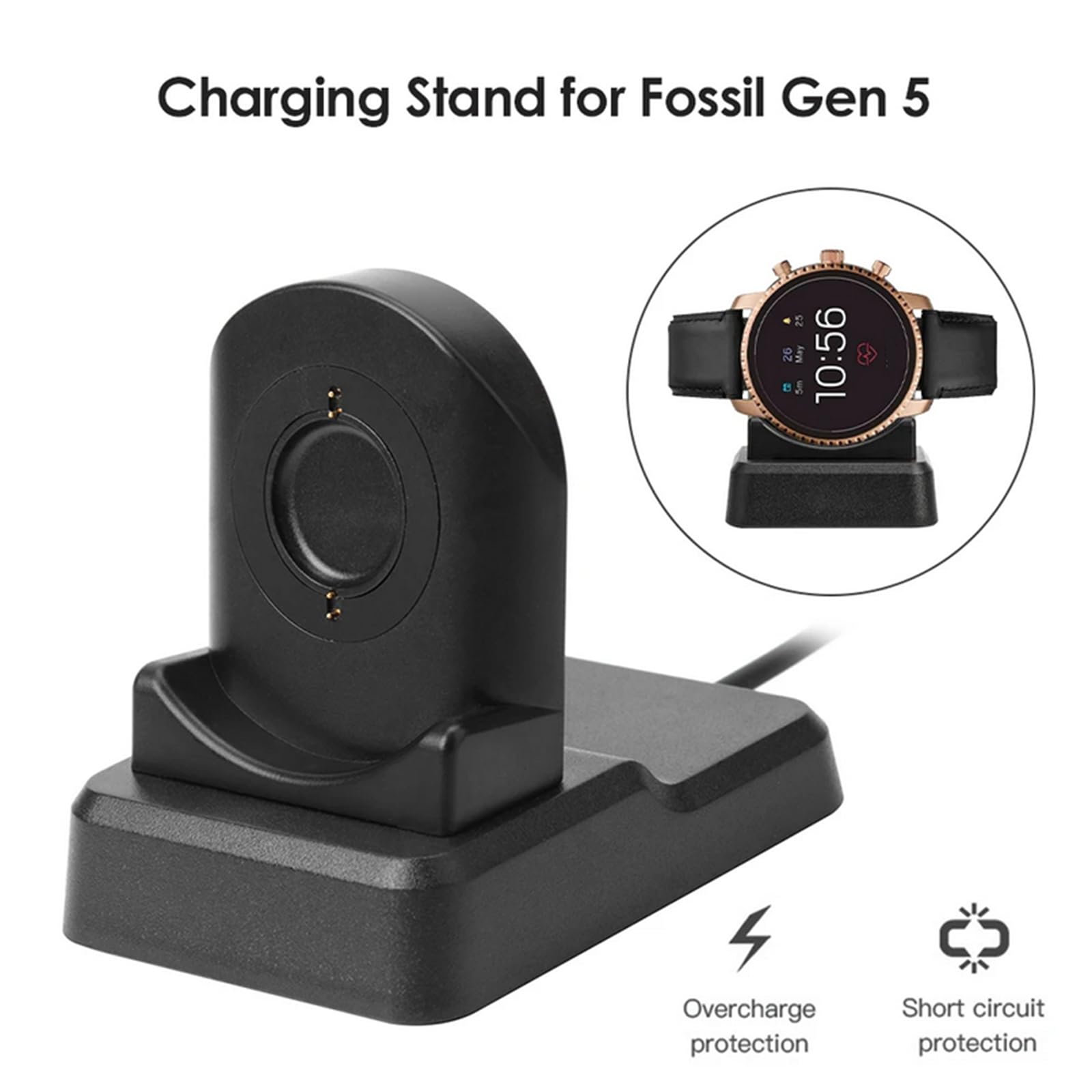 MOOKEENONE 5V/1A USB Charger Cable Smartwatch Fast Charging Cord for Fossil Gen 5/4