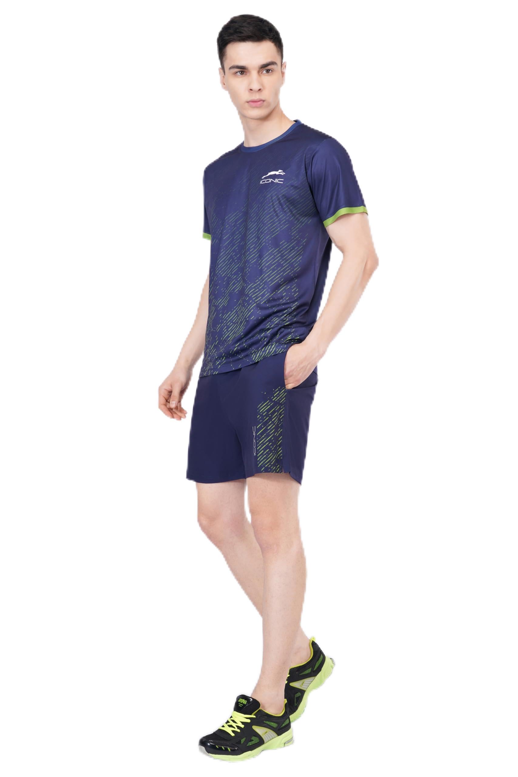 Flex Sports Co-Ord Set for Men | T-Shirt & Shorts Combo | Quick Dry Moisture-Wicking Activewear Set | 100% Polyester Gym, Running & Training Wear | Navy Blue | ST-FS1-picture-30