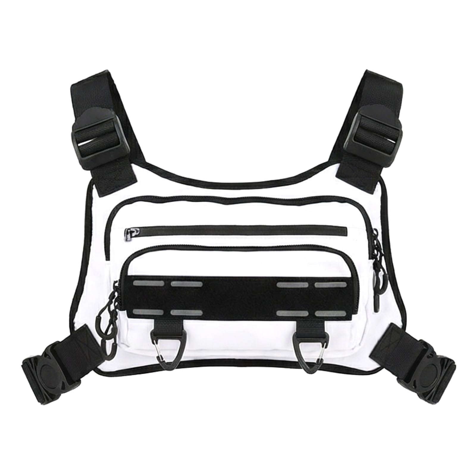 doorslay Outdoor Sports Chest Bag for Men and Women, Lightweight Water-Resistant Running Bag, Adjustable Travel Chest Rig Breathable Quick-Dry Fabric for Running, Hiking, Cycling (White)