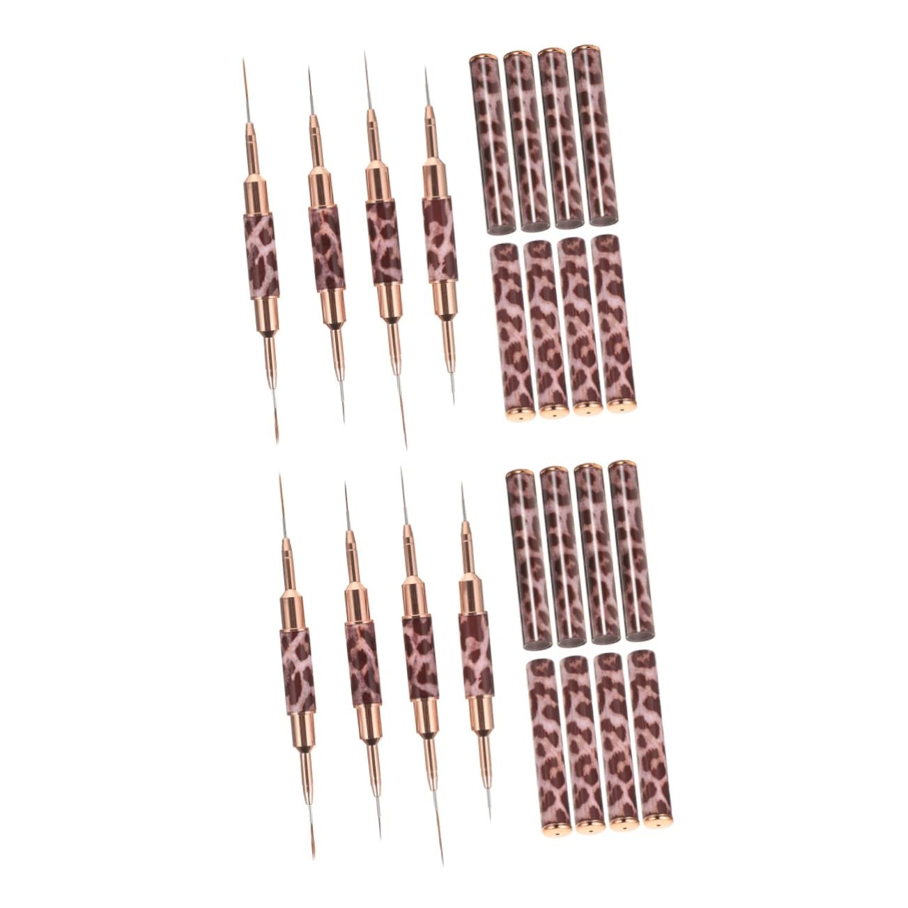 minkissy 8pezzi Pennelli Per Nail Art Pennello Per Disegno Unghie Doppio Estremità Set Professionale Per Manicure e Pennelli Resistenti e Facili Da Usare