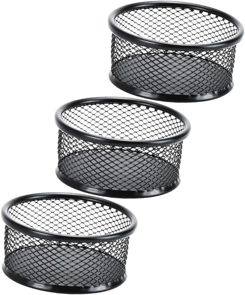 3pcs Iron Mesh Paper Clip Holders for Desk Organizer Storage