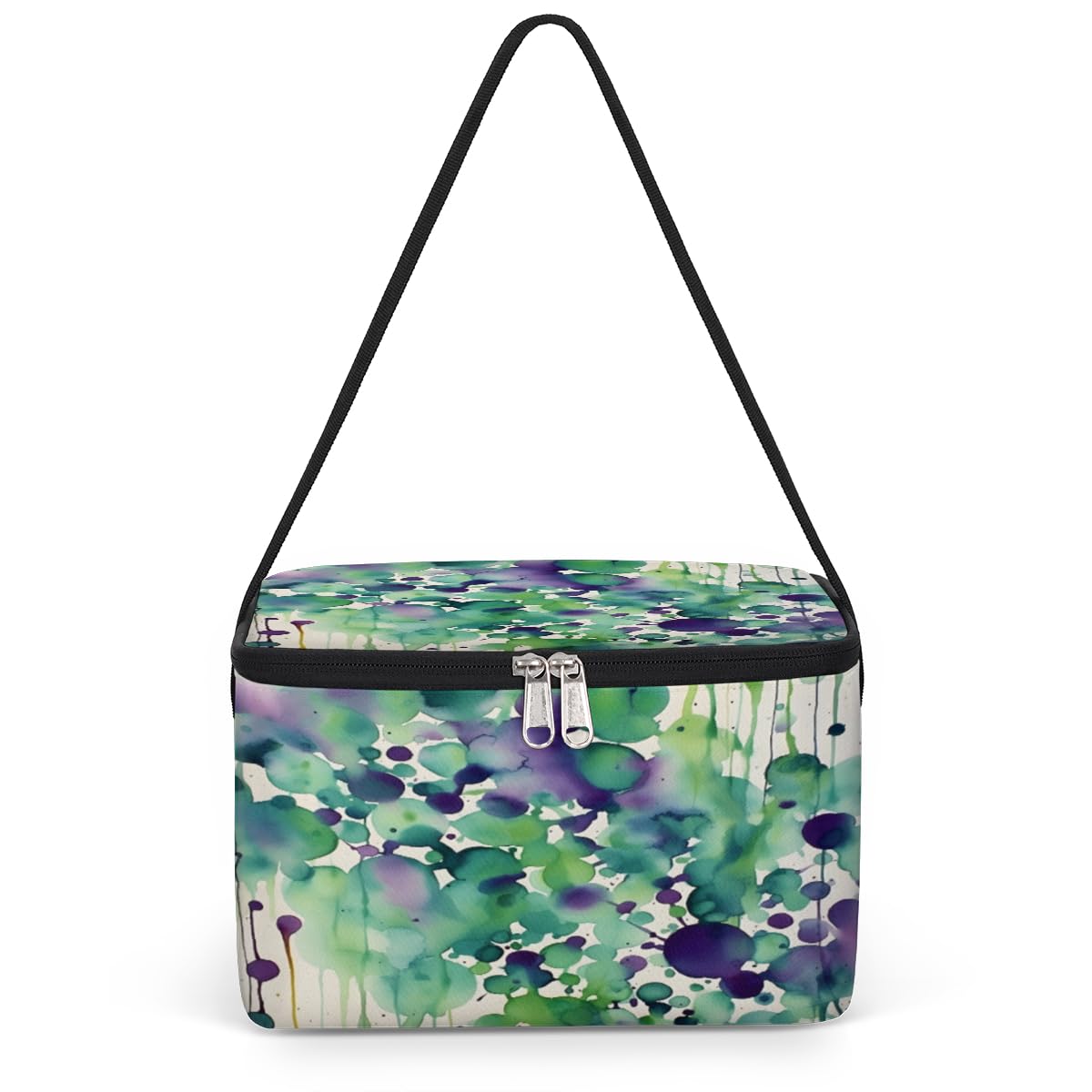 GzLeyigou Colorful Ink Splashes Lunch Bags for Women Men 9 Cans, Hot & Cold Food Delivery Bag Insulated Grocery Bag Insulated Lunch Box Multi Color Dots Cooler Bag for Office Work Picnic Beach