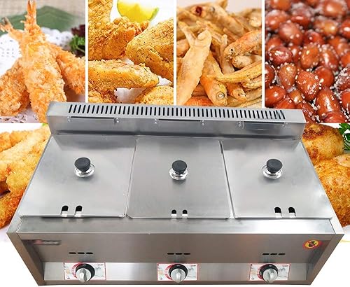 Miniatura 4 de Freidora de gas comercial de 4.8 galones con 3 tanques, freidora de propano / freidora de gas propano para encimera para restaurantes caseros con