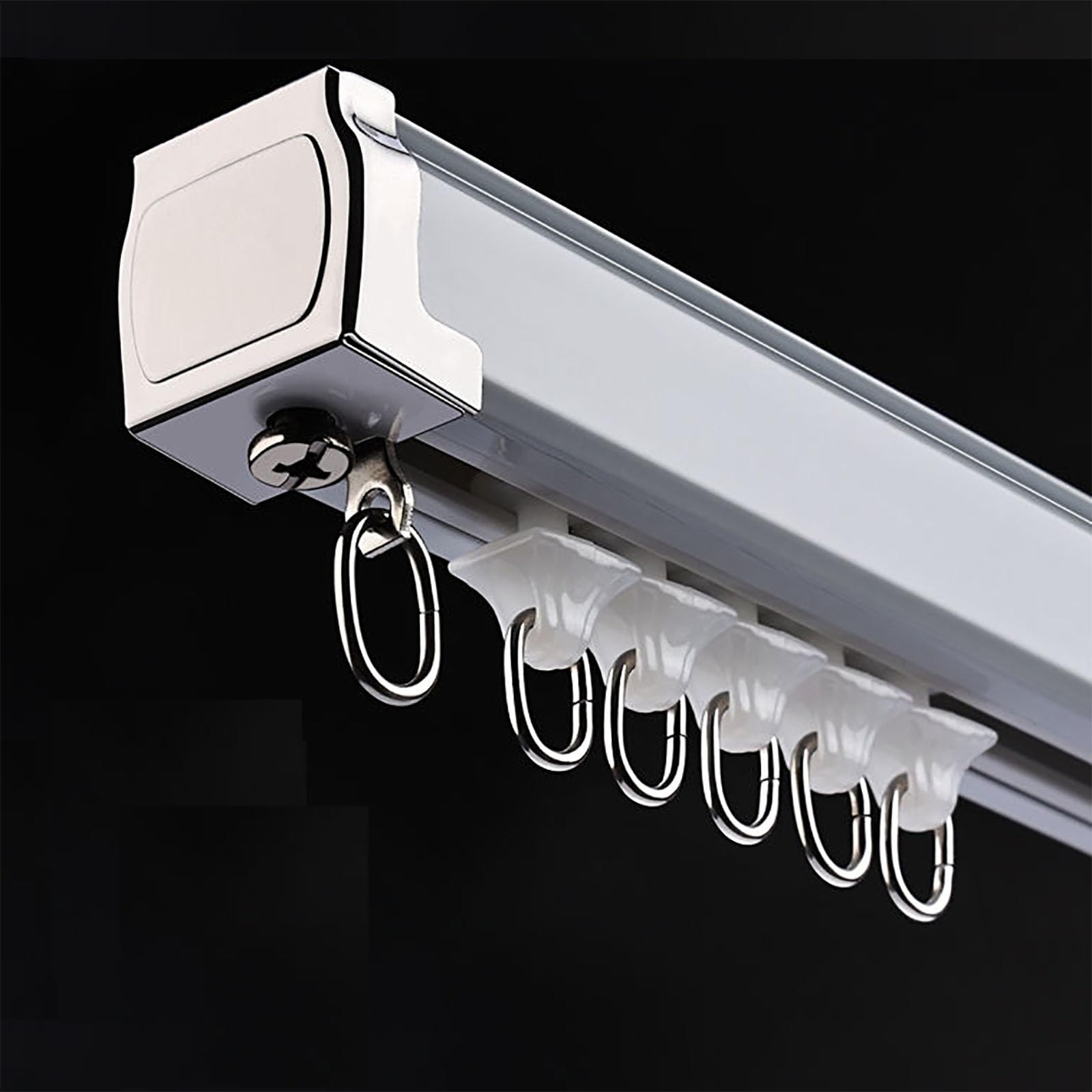 Wall Mount Curtain Track System, Curtain Rod For Living Room, Bedroom, Office Windows, Aluminum Curtain Rail With Pulleys, Easy Installation, 3.3ft 5.2ft 6.6ft 7.2ft 7.9ft(2.0 m/6.6ft)