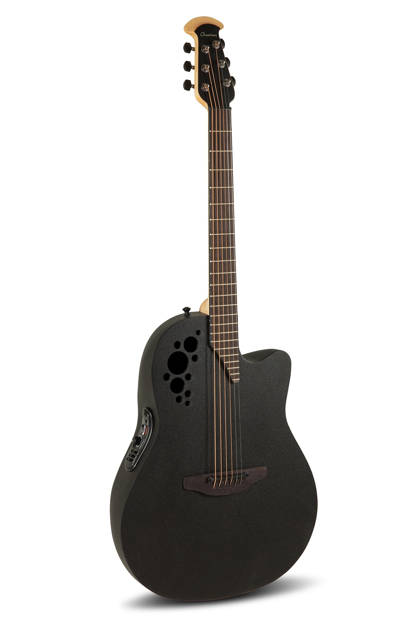 Ovation Chitarra acustica elettrica Pro Series Elite 1778TX Mid Cutaway – Coperta in abete Sitka massiccio di grado A – Corpo Lyrachord – Corde Adamas Nuova Coated – Black Textured – 1778TX-5-G